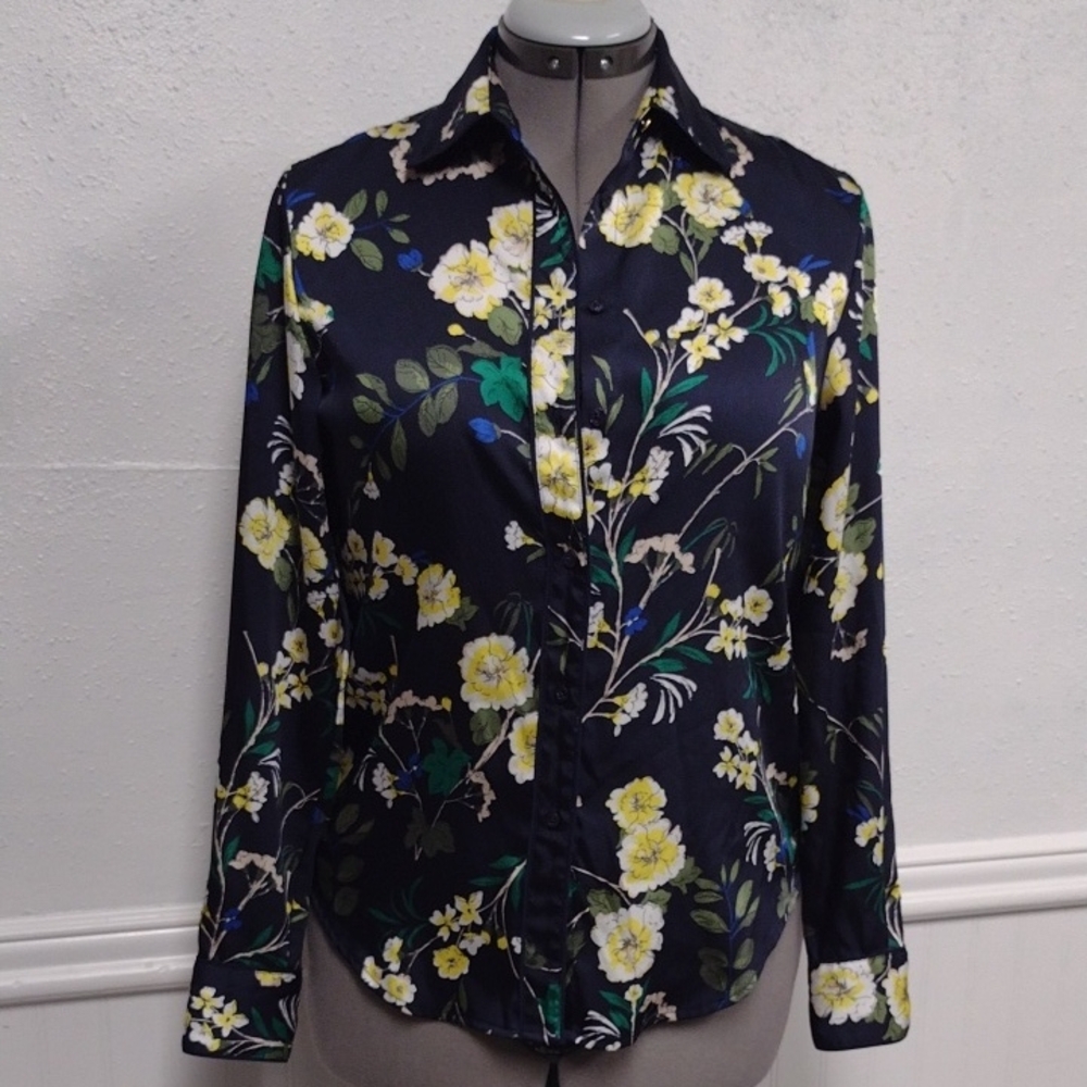 Ralph Lauren Navy Floral Button Down Shirt